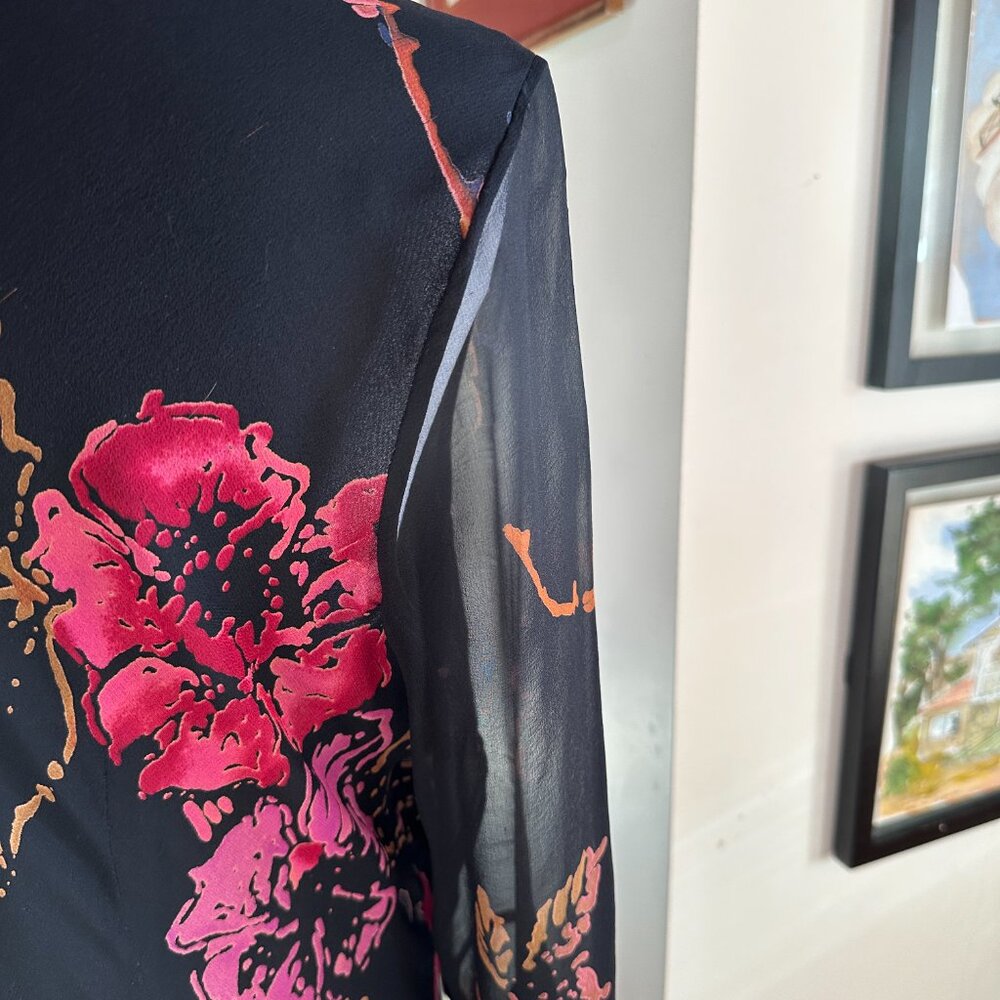 ICE Y2K Vintage Black Red Floral Dress – 10 - Picture 7 of 8